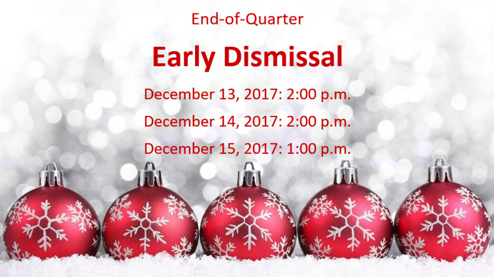 Early Dismissal & Sem. Exam Schedule