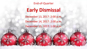 Early Dismissal & Sem. Exam Schedule